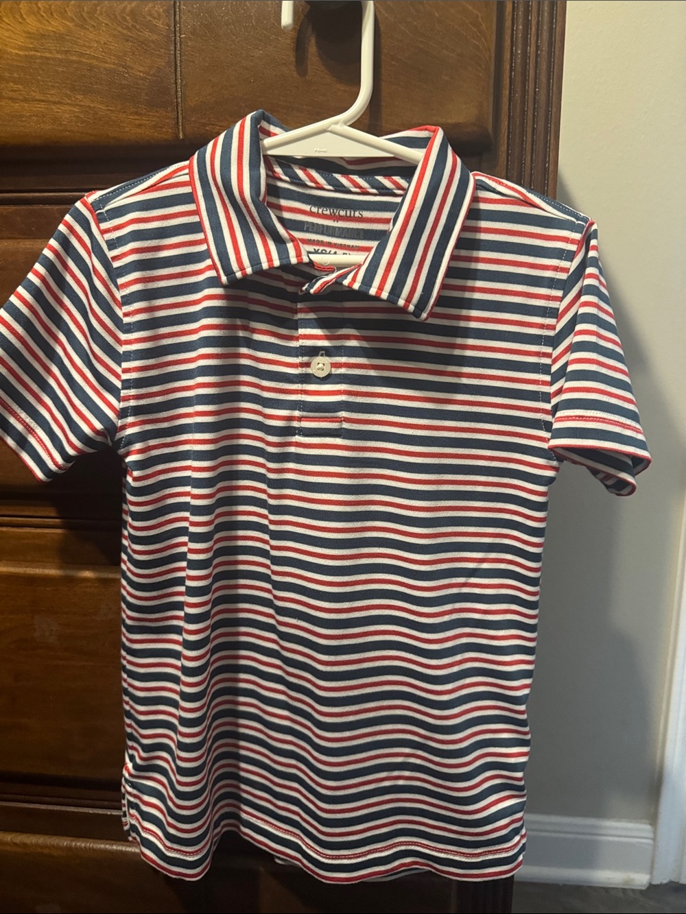 Crewcuts Kids Striped Polo Shirt - Red, White & Blue